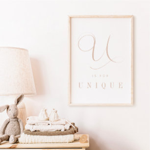 Poster av minimalistisk kalligrafi Alphabet Nurser