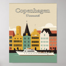 Poster av minimalistisk Vintage i Köpenhamn Danmar