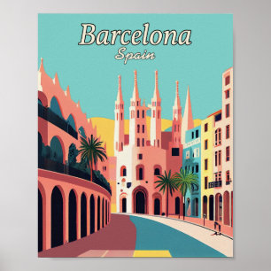 Poster av minsta möjliga Vintage i Barcelona Spani