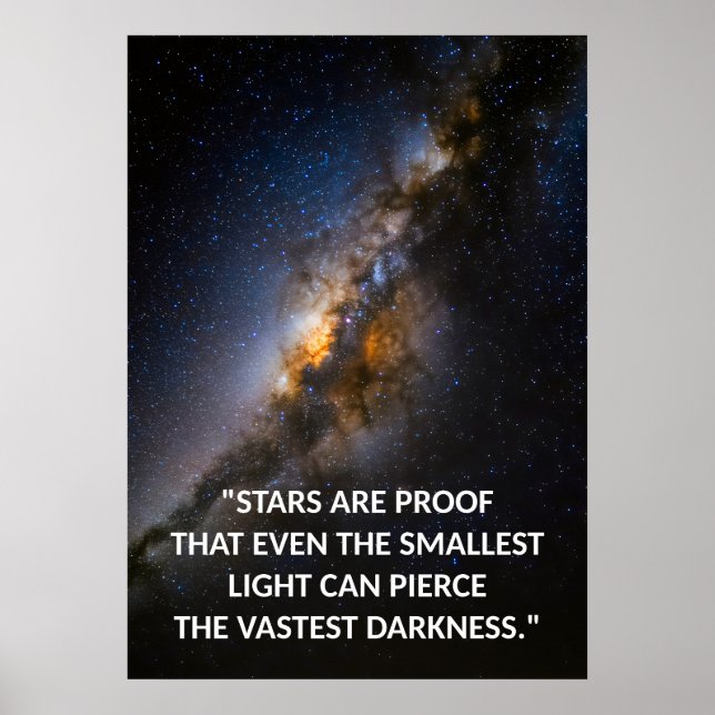 Poster av mjölkaktigt Way Galaxy Motivational Quot (Framsidan)