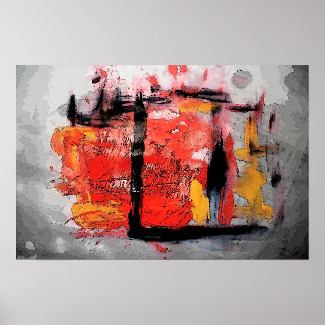 Poster av modern Abstrakt Painting Art Skriv ut (Framsidan)