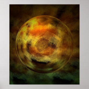 Poster av modern Digital Abstrakt Sphere Skriv ut