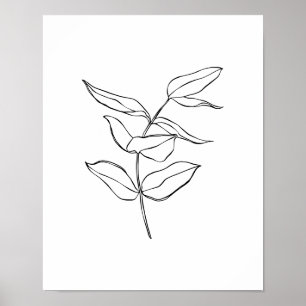 Poster av modern enkel växtledskonst