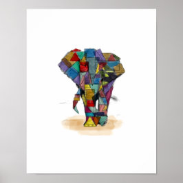 Poster av Mosaic Elephant Print