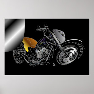 Poster av motorcykel för stor sidvändning