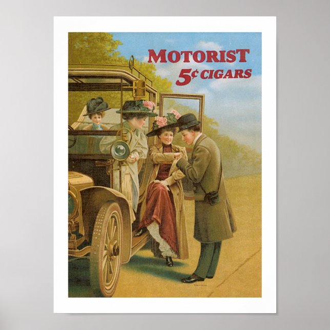 Poster av motorcyklar Automobile Ad Vintage Art (Framsidan)