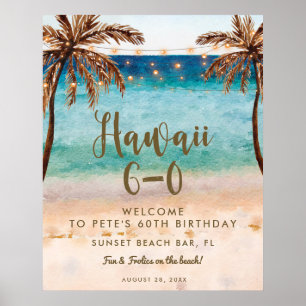 poster av mottagningsskylt för tropisk strand