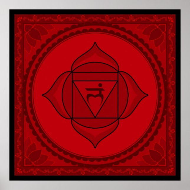 Poster av muladhara eller rotchakra (Framsidan)