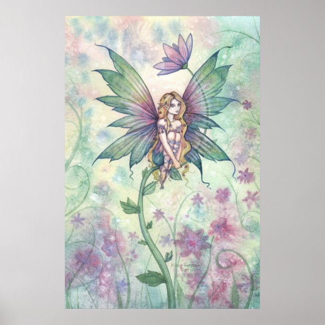Poster av Mystic Garden Flower Fairy Fantasy Skriv (Framsidan)