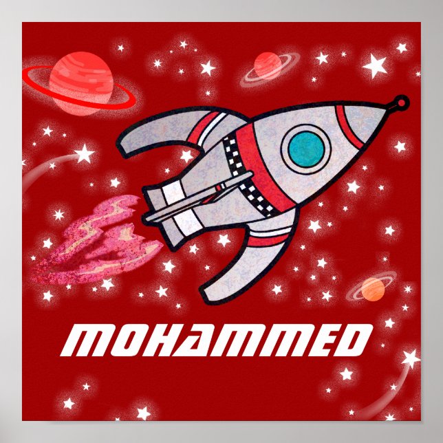 Poster av namngivna röda raketrymdspojkar (Framsidan)