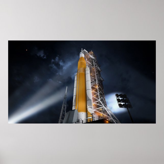 Poster av NASA:s Space Launch System (Framsidan)