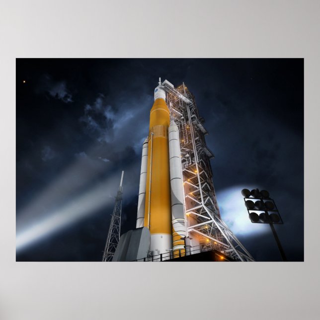 Poster av NASA:s Space Launch System (Framsidan)
