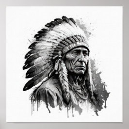 Poster av Native American Chief Art Print