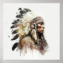 Poster av Native American Chief Art Print