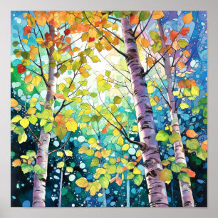 Poster av nattskog i landskapshem