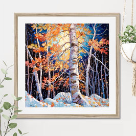 Poster av nattskog i landskapshem