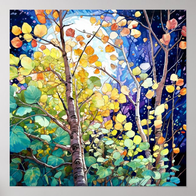 Poster av nattskog i landskapshem (Framsidan)