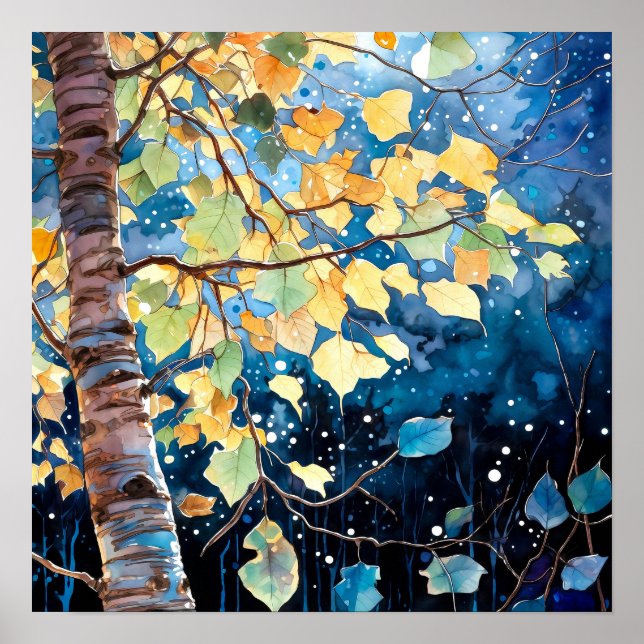 Poster av nattskog i landskapshem (Framsidan)