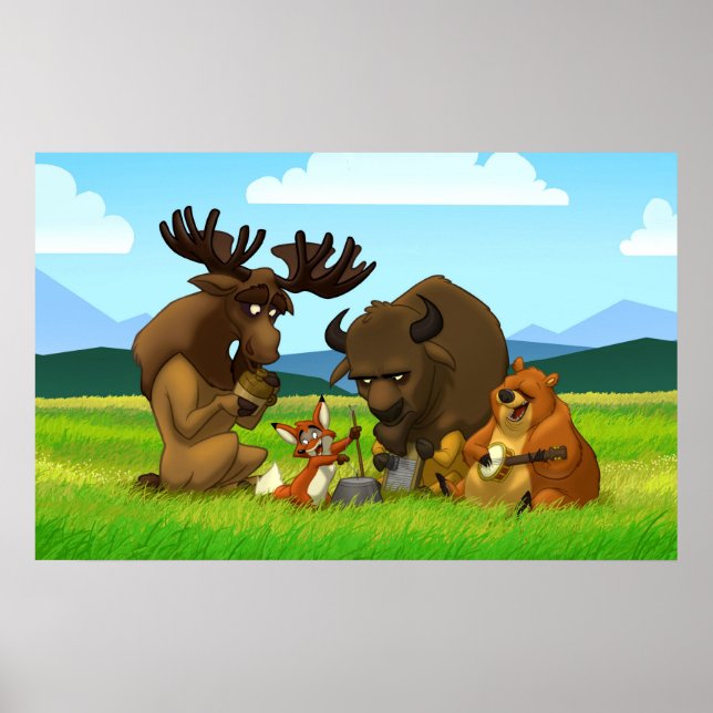 Poster av nordamerikanska Jug Band (Framsidan)