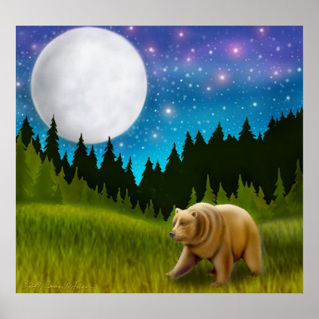 Poster av nordliga Måne Grizzly Bear (Framsidan)