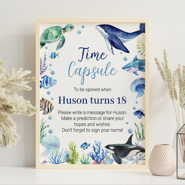 Poster av Ocean Animal Turtle Birthday Time Capsul (Skapare uppladdad)