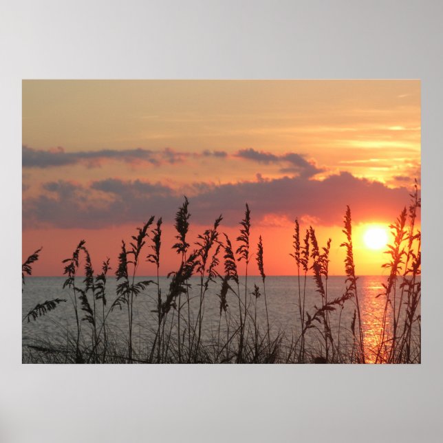 Poster av Ocean Beach Sunset Photo Nature Wall (Framsidan)