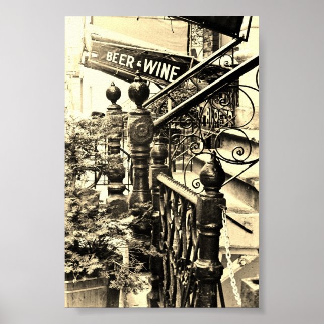 Poster av öl och Vin Sepia (Framsidan)
