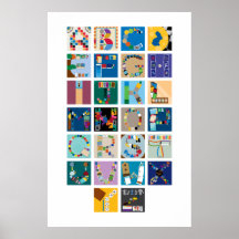 Poster av omfångsspelalfabet - Lodrät