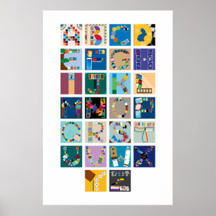 Poster av omfångsspelalfabet - Lodrät