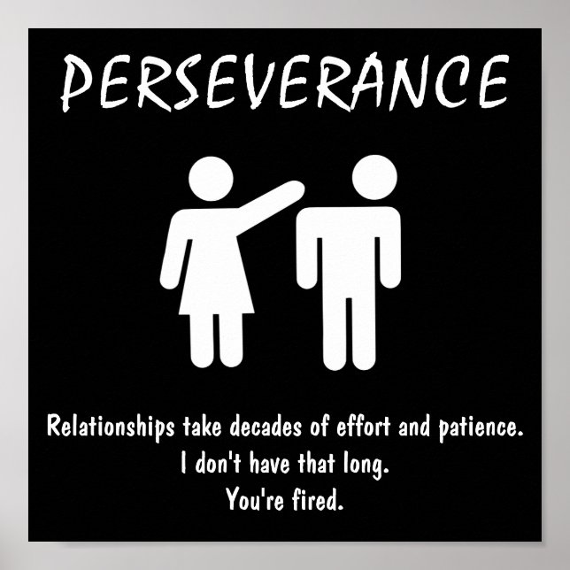 Poster av omotiverad karaktär ~ PERSEVERANCE (Framsidan)