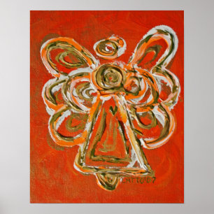 Poster av orange Angel Skriv ut