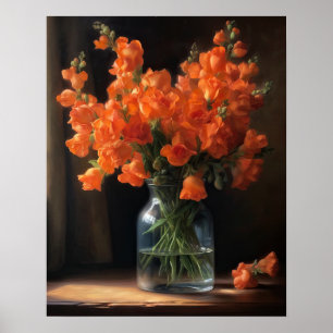 Poster av orange för ögonblicksbild av blommor Skr
