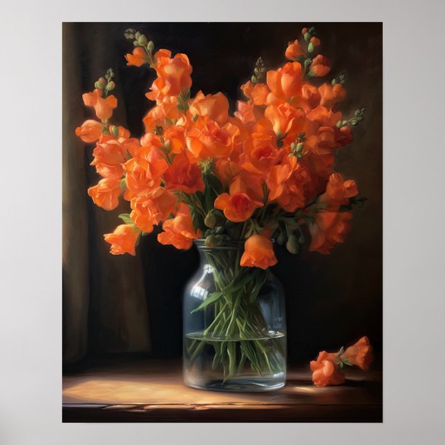 Poster av orange för ögonblicksbild av blommor Skr (Framsidan)