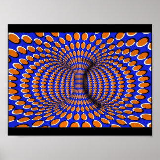 Poster av orange och blå 3D-optisk bild