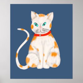 Poster av orange och vit katt