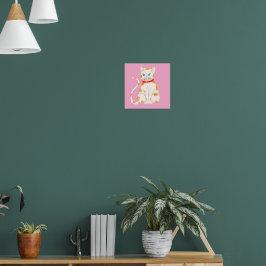 Poster av orange och vit katt