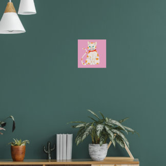 Poster av orange och vit katt