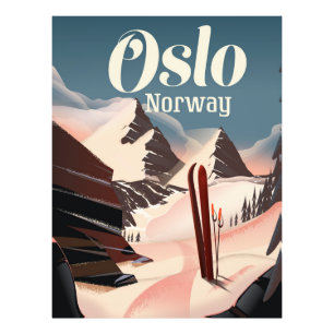 Poster av Oslo Norge-resskidor