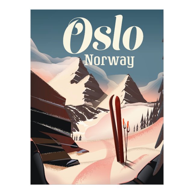 Poster av Oslo Norge-resskidor (Framsidan)