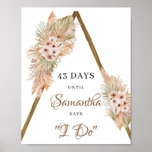 Poster av Pampas Grass Countdown för torkat Handfl