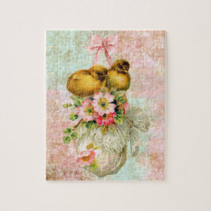 Poster av Påsk-kort i nedre Vintagen i love birds Pussel