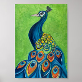 Poster av Peacock Premium Canvas (5x7)