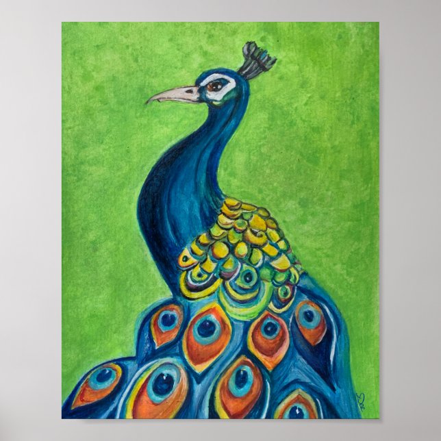 Poster av Peacock Premium Canvas (8 x 10) (Framsidan)
