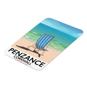 poster av penzansstrand Devon vintage resor Magnet