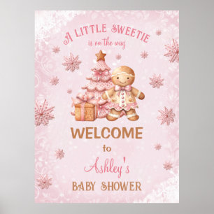 Poster av pepparkaksgubbe Girl Baby Shower