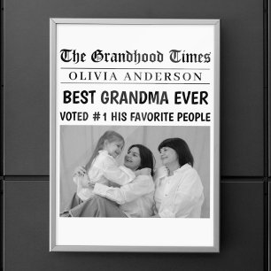 Poster av personlig Newspaper   Bästa mormor någon