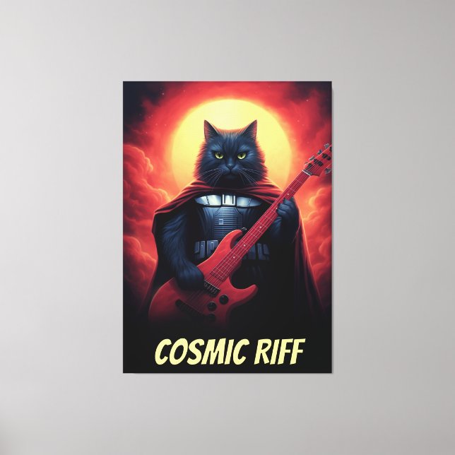 Poster av personligens bandrum | Funny Sci-Fi Cat Canvastryck (Framsida)