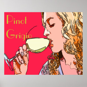 Poster av Pinot Grigio Woman Vin