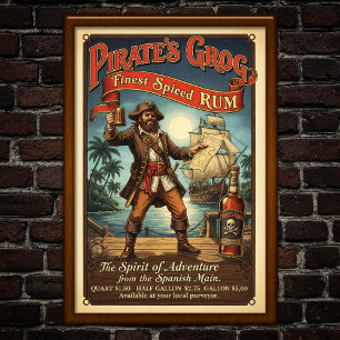 Poster av Pirat-uppringd Rum Advertising Vintagar