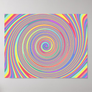Poster av planterad Linjer Färg Swirl